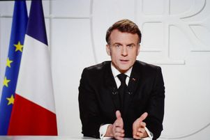 Depuis le Palais de l’Élysée, allocution du président de la République, Emmanuel Macron, à la télévision a la veille d’un Conseil européen extraordinaire, le 5 mars 2025. 