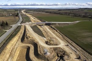 Le chantier de l’autoroute A69 entre Toulouse et Castres (Haut-Garonne), en mars.